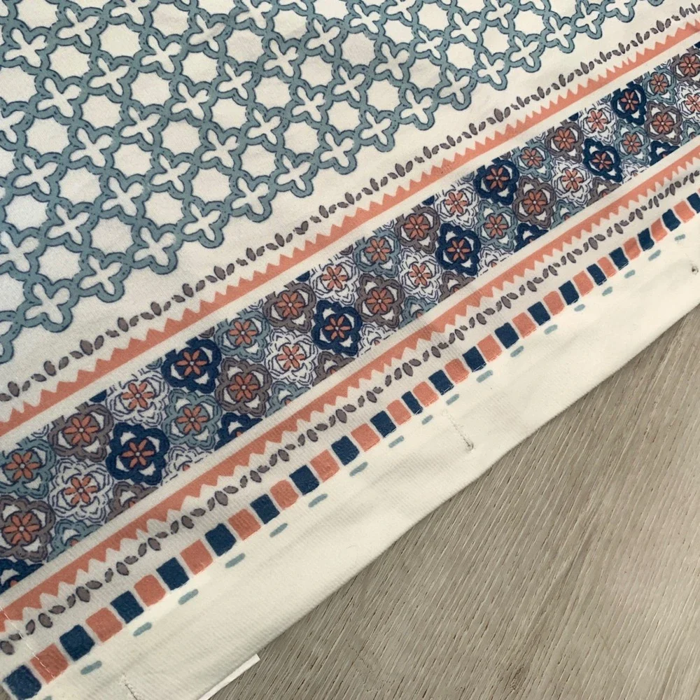 Mainstays Blue Boho floral larShower Curtain 72x71 Medallion Mink Velvet‎ large